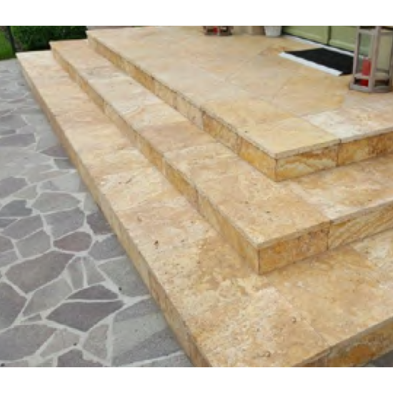 TRAWERTYN PARAPET / STOPNICA KAMIENNA CLASSIC MIX 135X33X3 BULLNOSE KAMIENIE NATURALNE