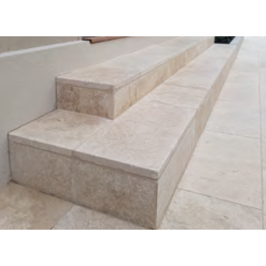 TRAWERTYN PARAPET / STOPNICA KAMIENNA CLASSIC MIX 135X33X3 BULLNOSE KAMIENIE NATURALNE